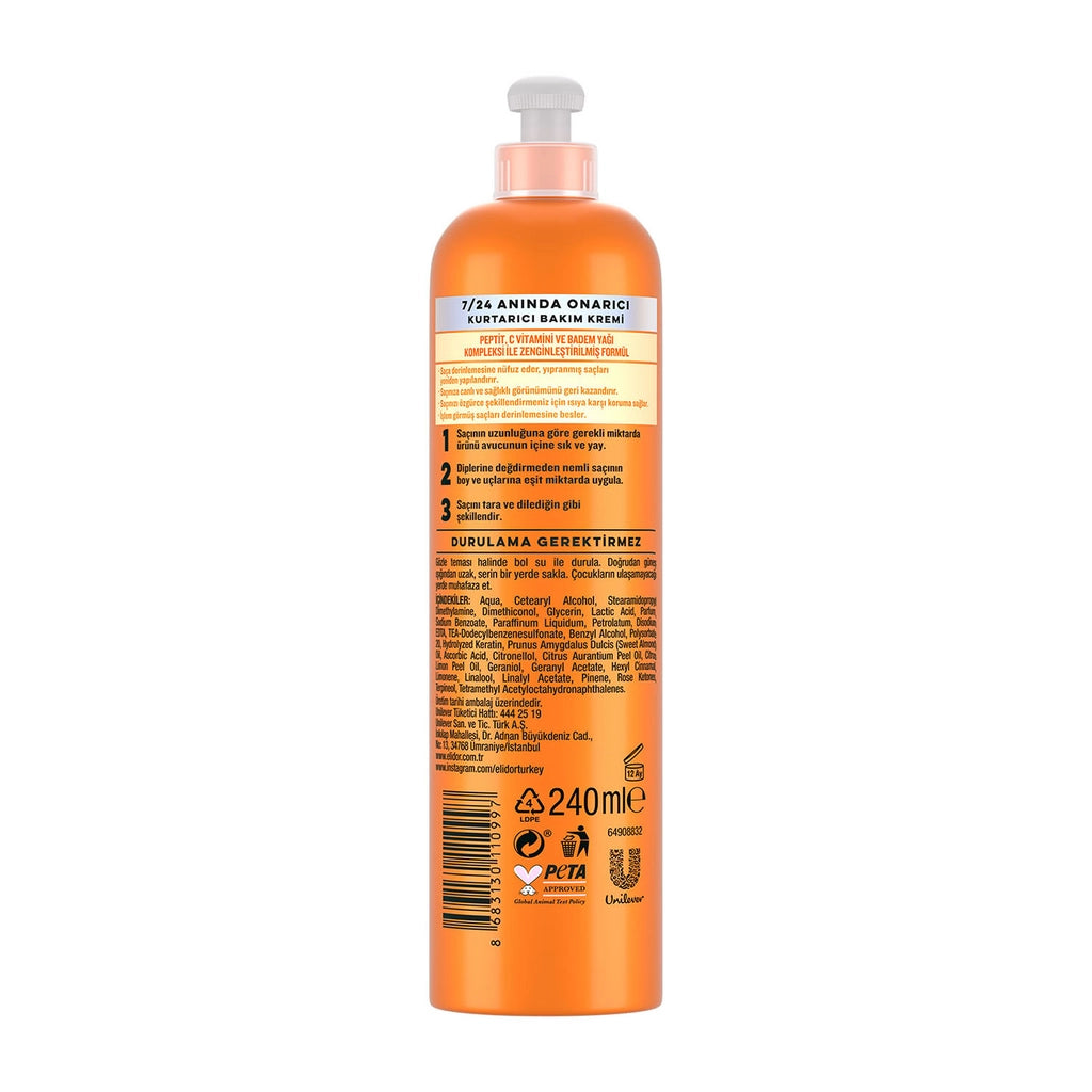 Elidor Instant Repair and Rescue Hair Care Cream for Damaged Hair 240 ml