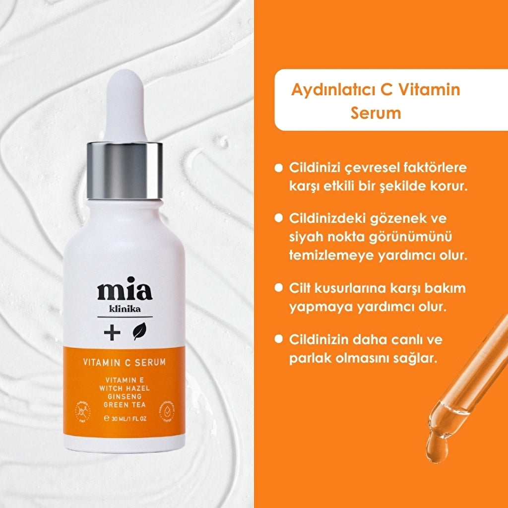 Mia Klinika Brightening Vitamin C Serum to Help Remove Pores and Blackheads 30 ml
