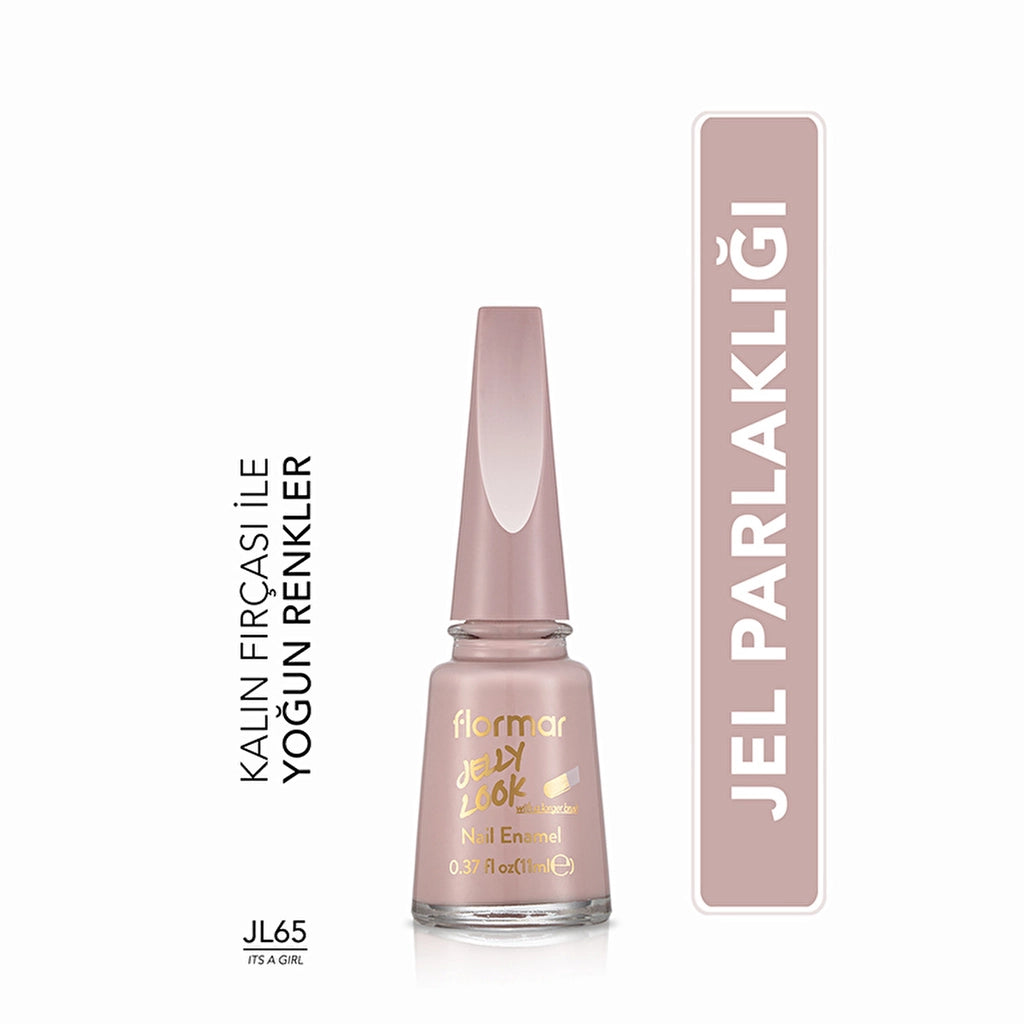 Flormar Jelly Look Intensely Pigmented and Gel Look Nail Polish JL01 Pure Milk