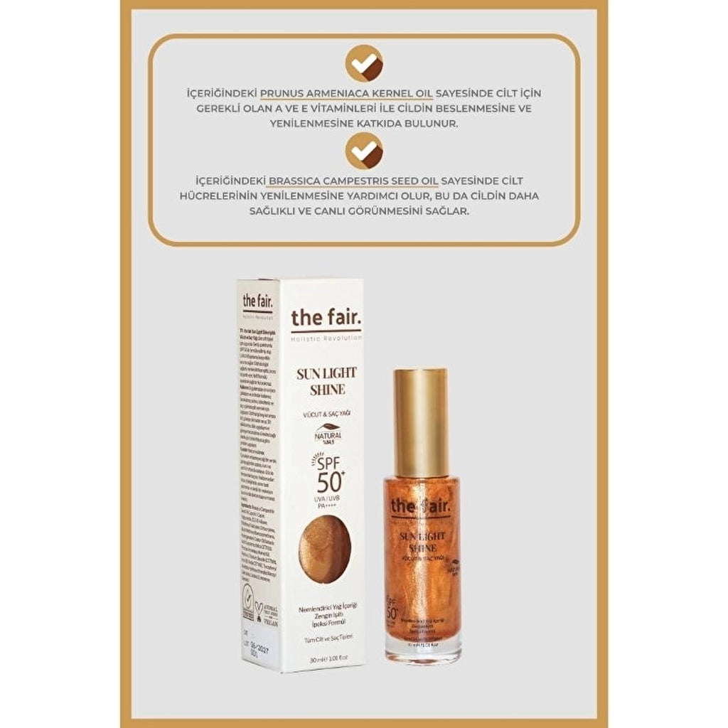 the fair. Sun Light Shine SPF50/PA Shimmering Sunscreen Body and Hair Oil 30 ml