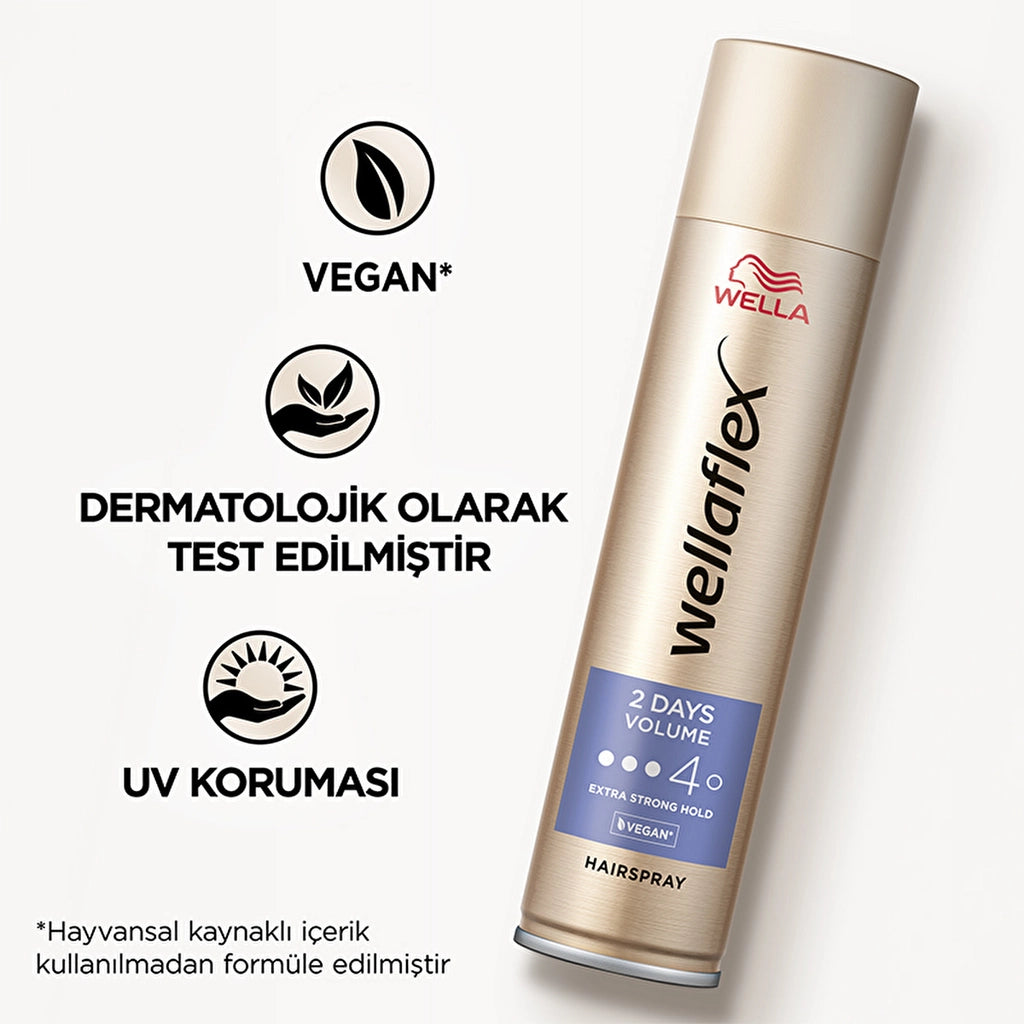 Wella Wellaflex 2 Days Volume Volumizing Hair Spray for 2 Days Extra Strong Hold 400 ml - 4/5 Hold