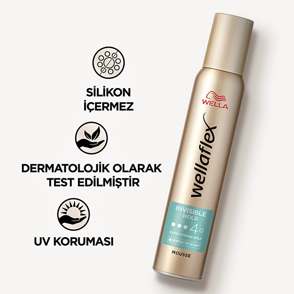 Wella Wellaflex Invisible Hold Hair Mousse Providing Invisible Hold Extra Strong Hold 200 ml - 4/5 Hold