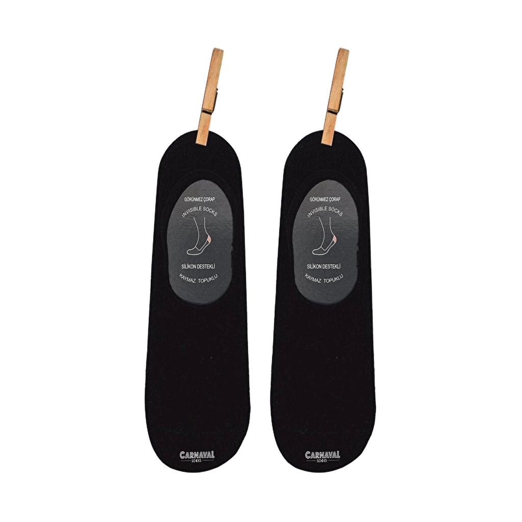 Carnaval Socks 6-Piece Black Non-Slip Silicone Ballerina Socks