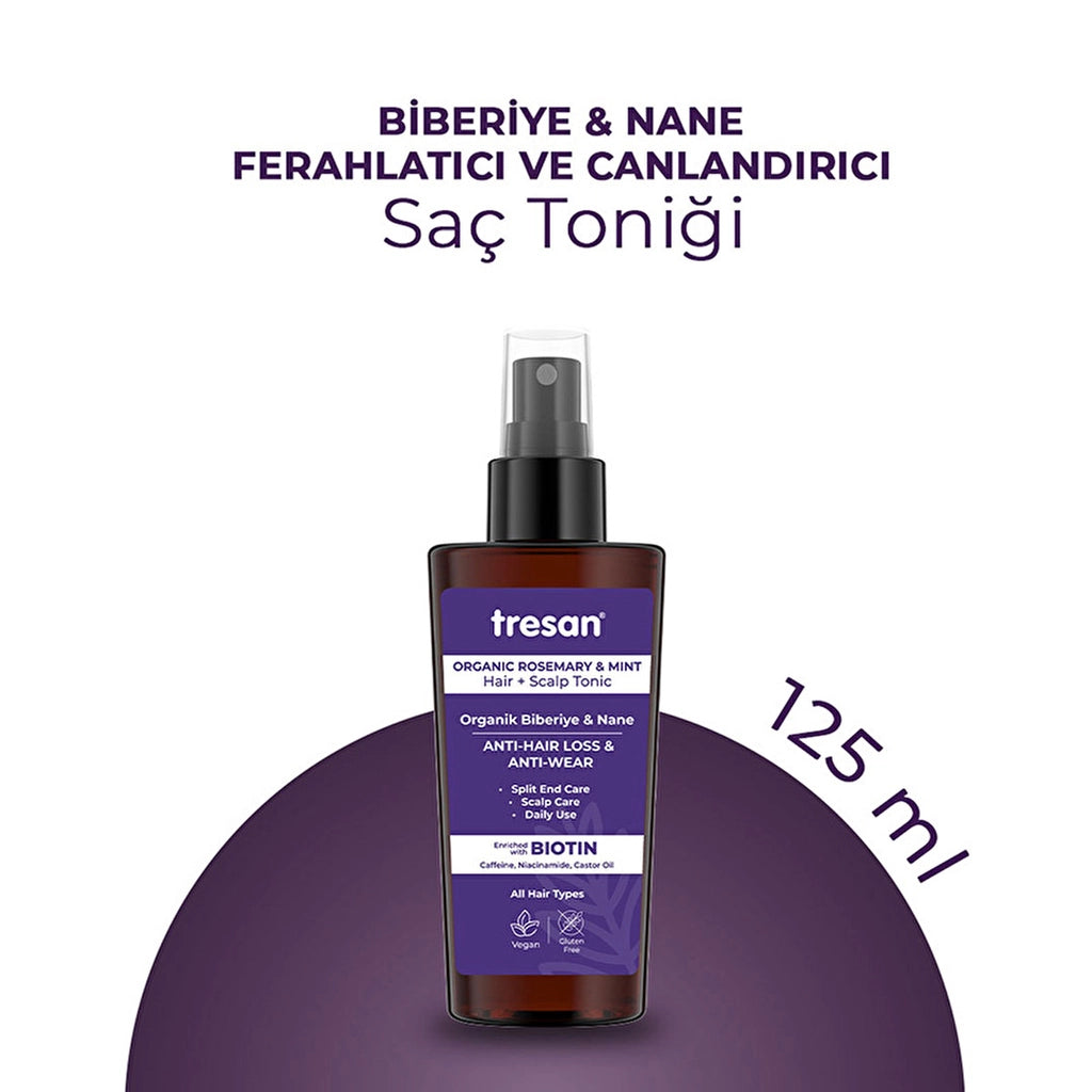Tresan Organic Rosemary & Mint Anti-Hair Loss and Damage Hair Tonic 125 ml