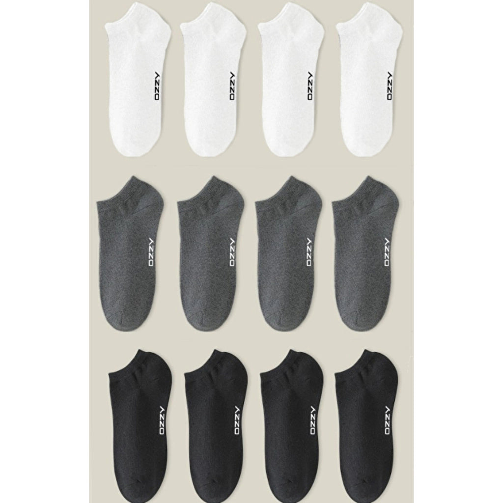 Ozzy Socks Unisex 12-Piece Seamless Booties Socks 39/42