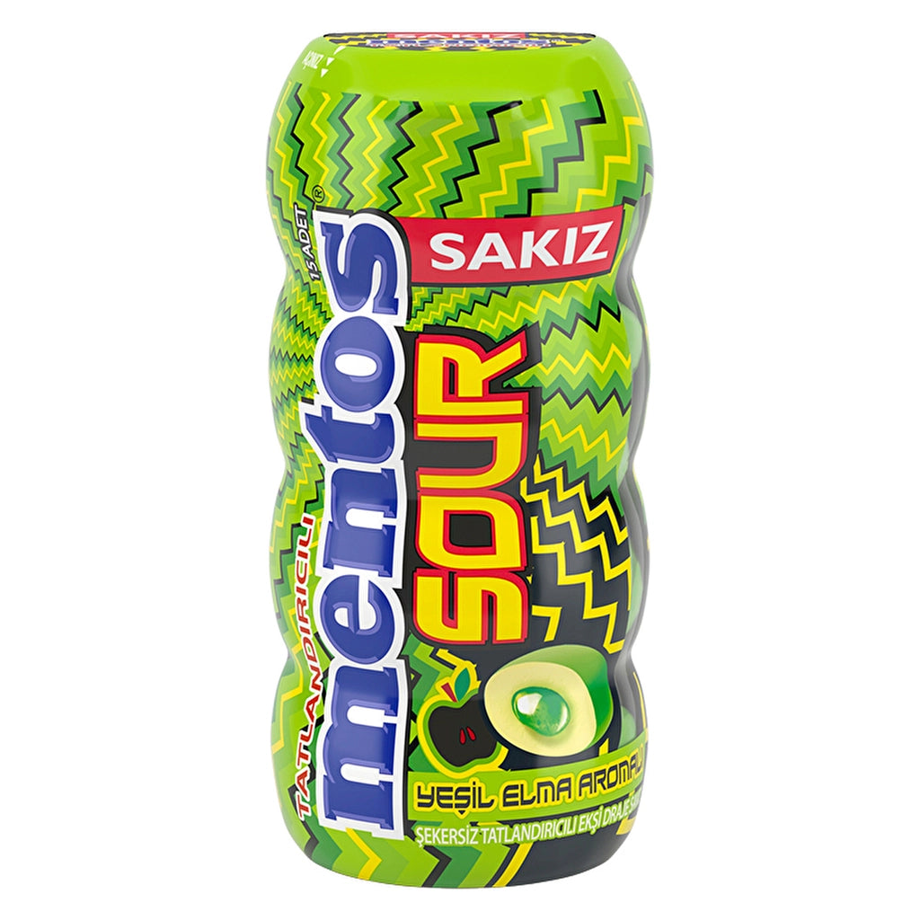 Mentos Sour Gum Green Apple Flavored 30 gr