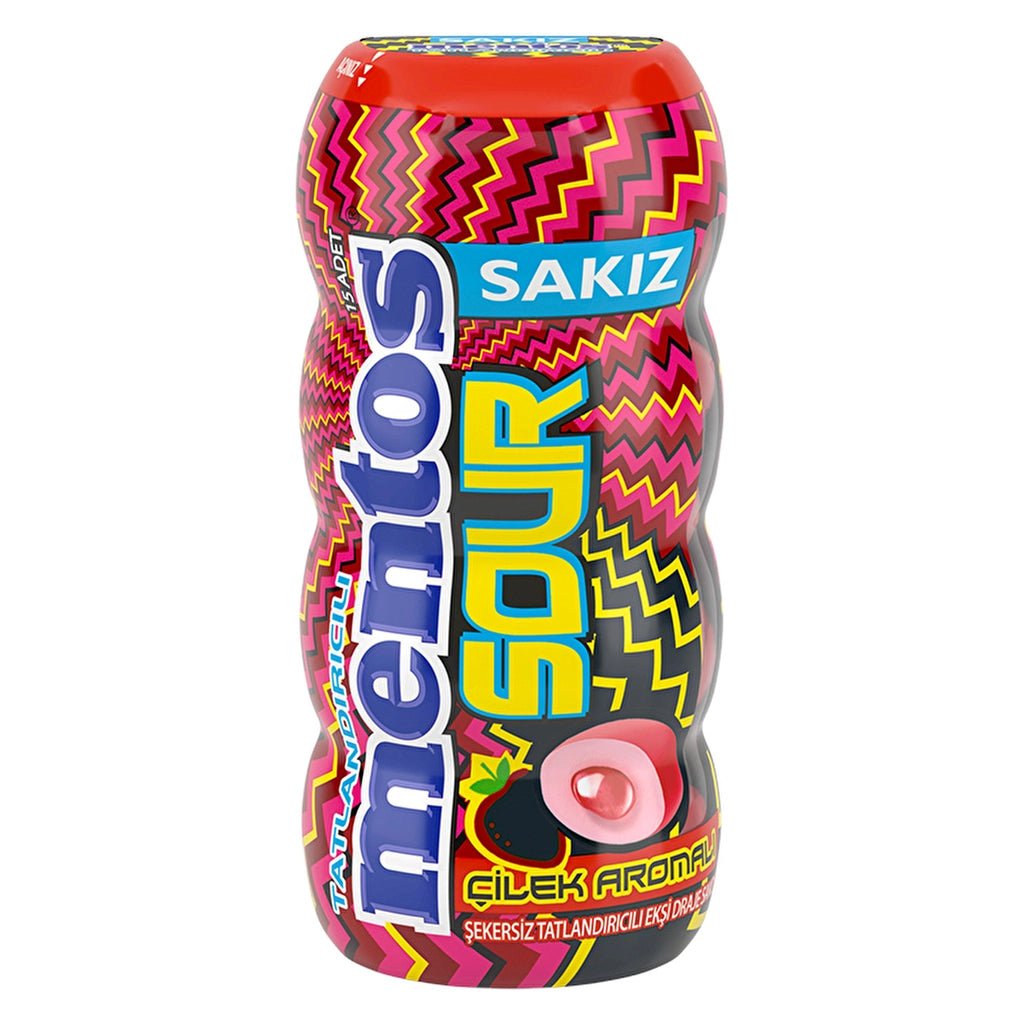 Mentos Sour Gum Strawberry Flavored 30 gr