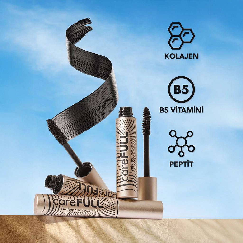 Flormar CareFull Volume Lash Strengthening Plumping Mascara 000 Black