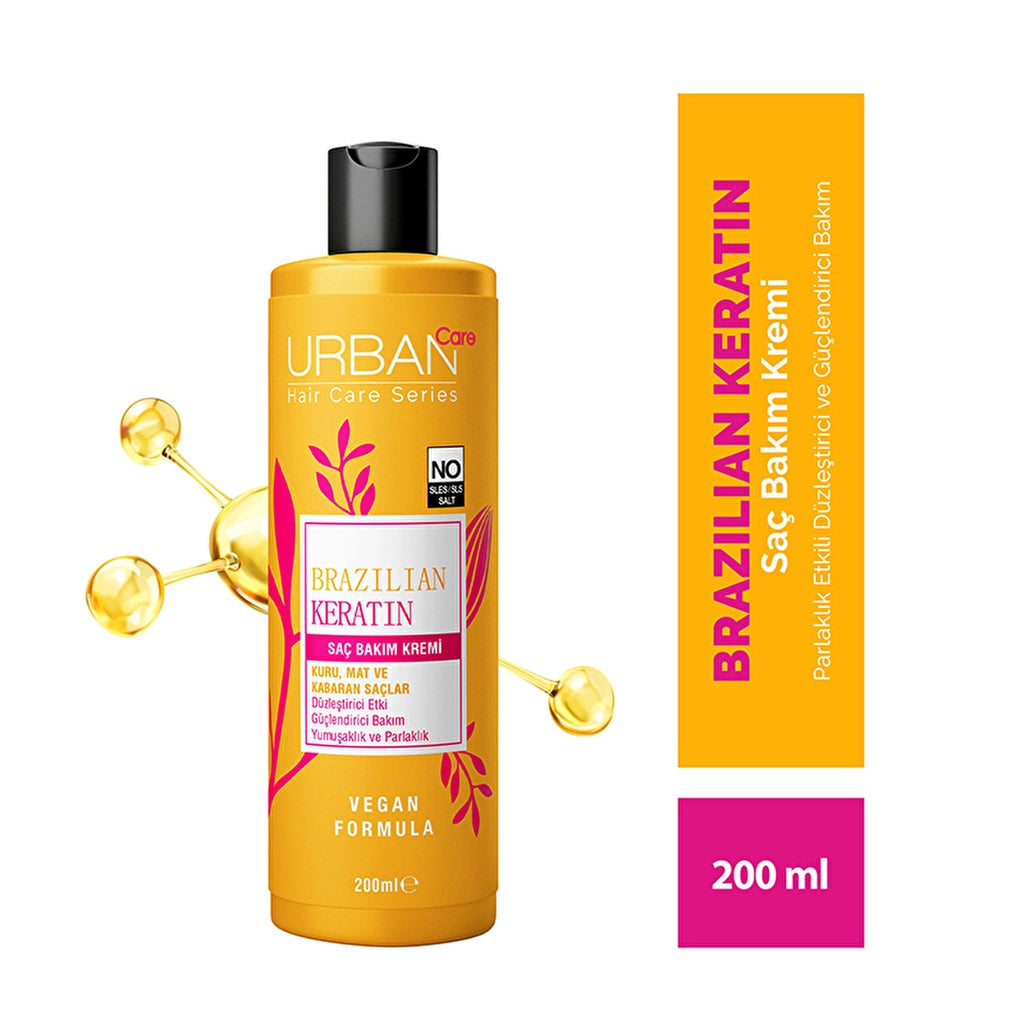Urban Care Brazilian Keratin Hair Care Cream with Straightening Effect 200 ml