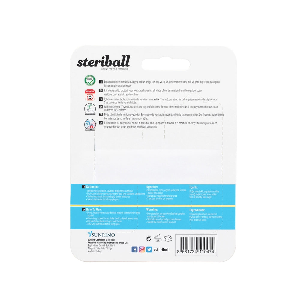 Steriball Hygienic Toothbrush Protection Case for Electric and Battery Operated Toothbrushes (Assorted)