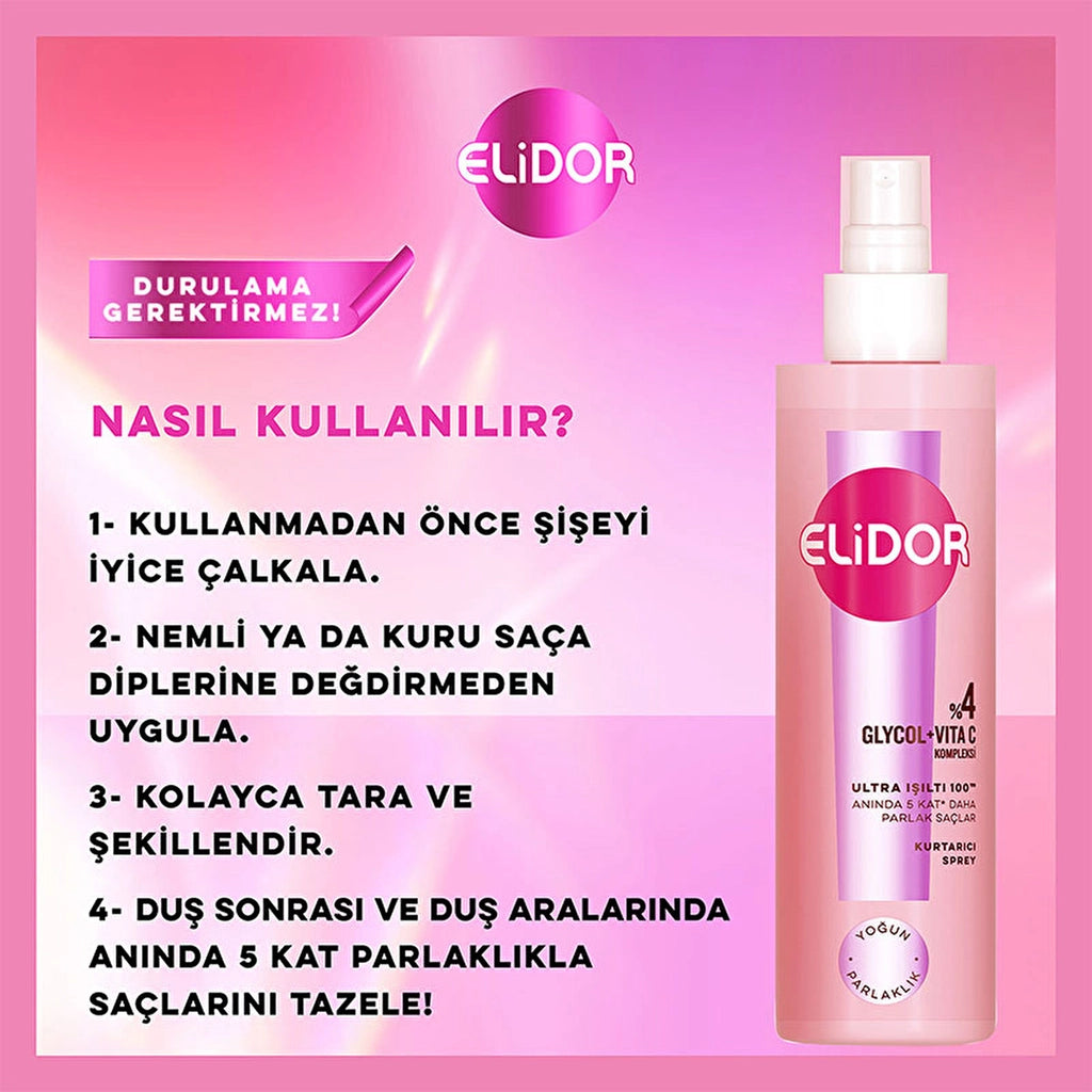 Elidor Ultra Shine Intense Shine Hair Saver Spray 200 ml
