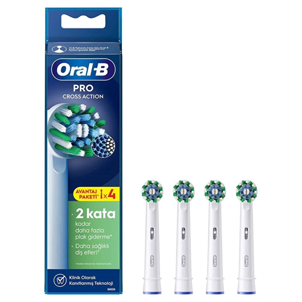 Oral-B Electric Toothbrush Replacement Head Cross Action X-Filament 4-pack