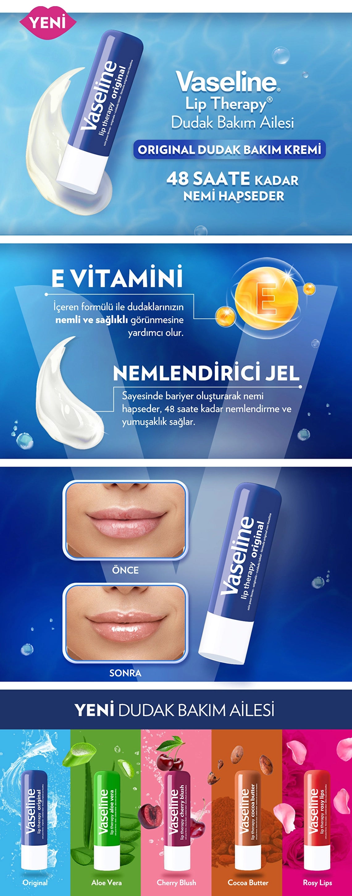 Vaseline Lip Therapy Lip Care Cream Original 4.8 gr