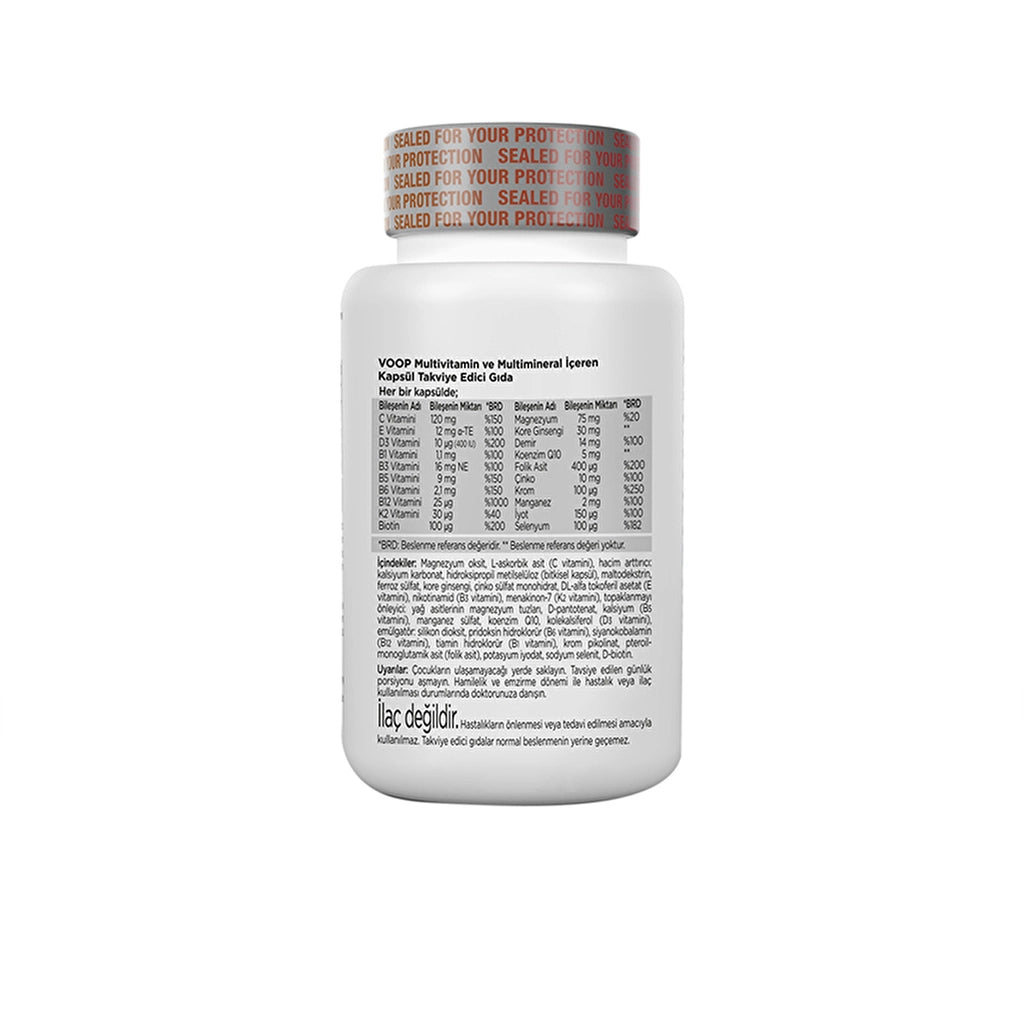 Voop Food Supplement Containing Multivitamins and Minerals 30 Capsules