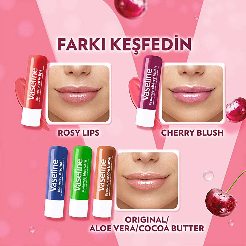 Vaseline Lip Therapy Lip Care Cream Cherry Blush 4.8 gr
