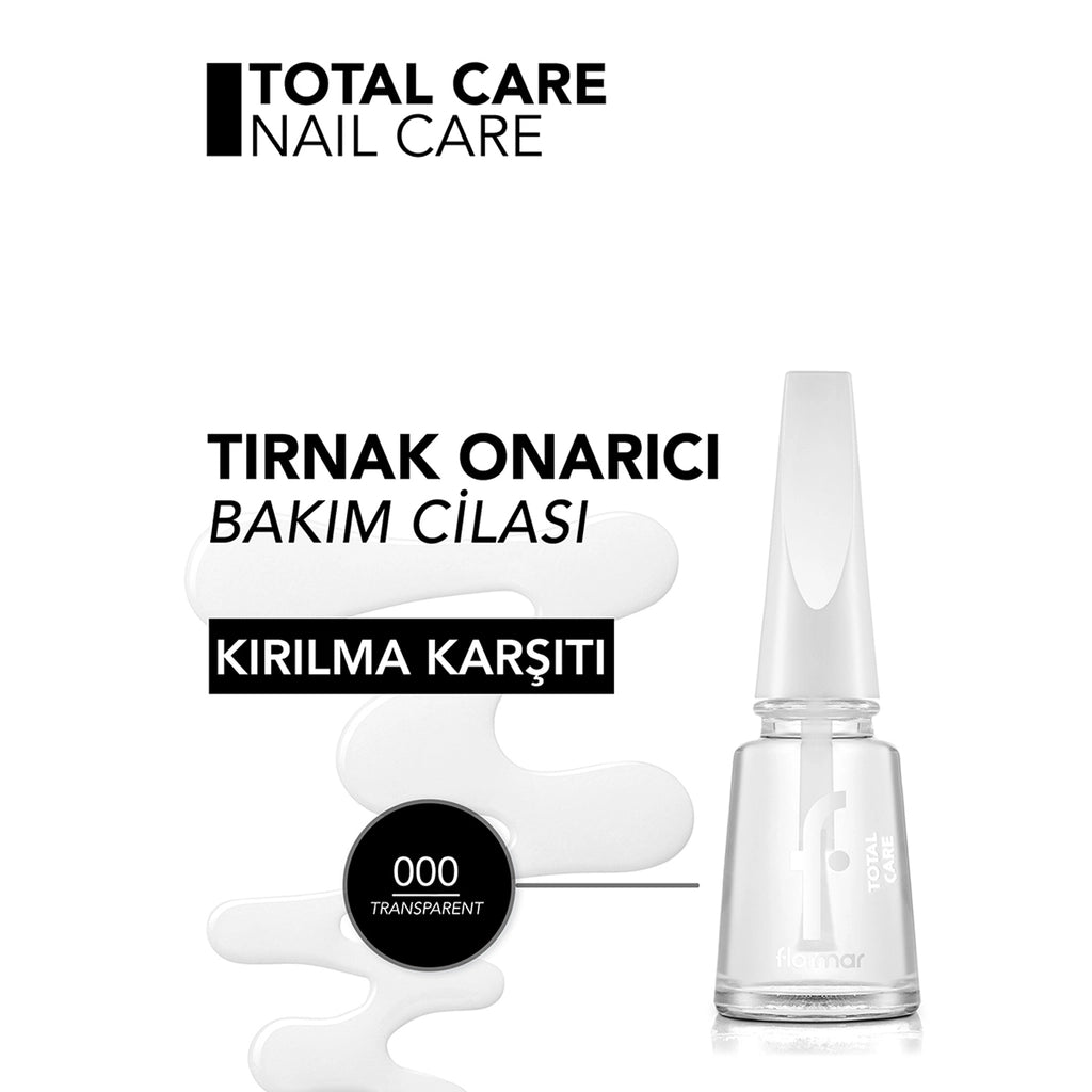 Flormar Total Repair Nourishing Effect Nail Polish Base Nail Polish 000 Transparent