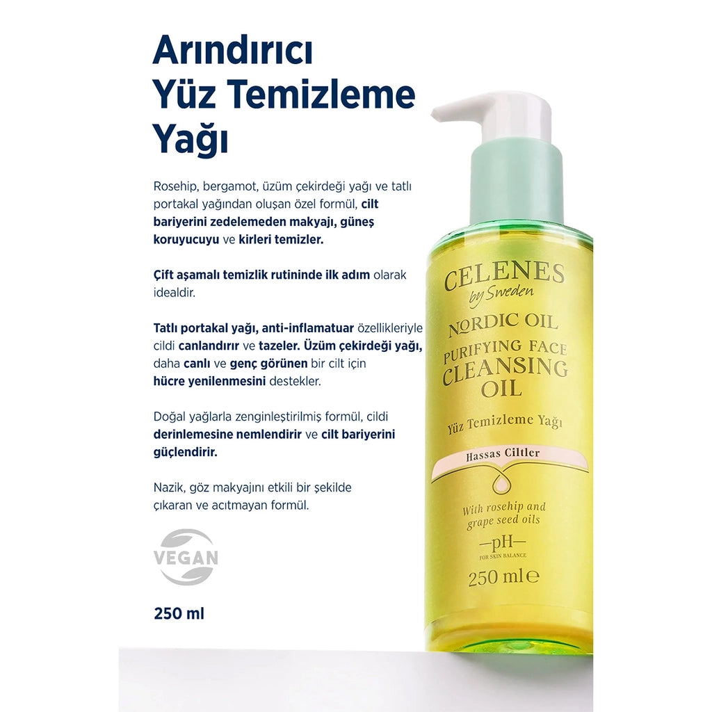 Celenes Nordic Oil Purifying Facial Cleansing Oil Sensitive Skin 250 ml