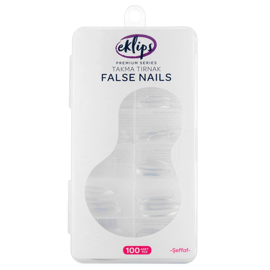 Eklips Fake Nails Set Transparent 100 Pcs
