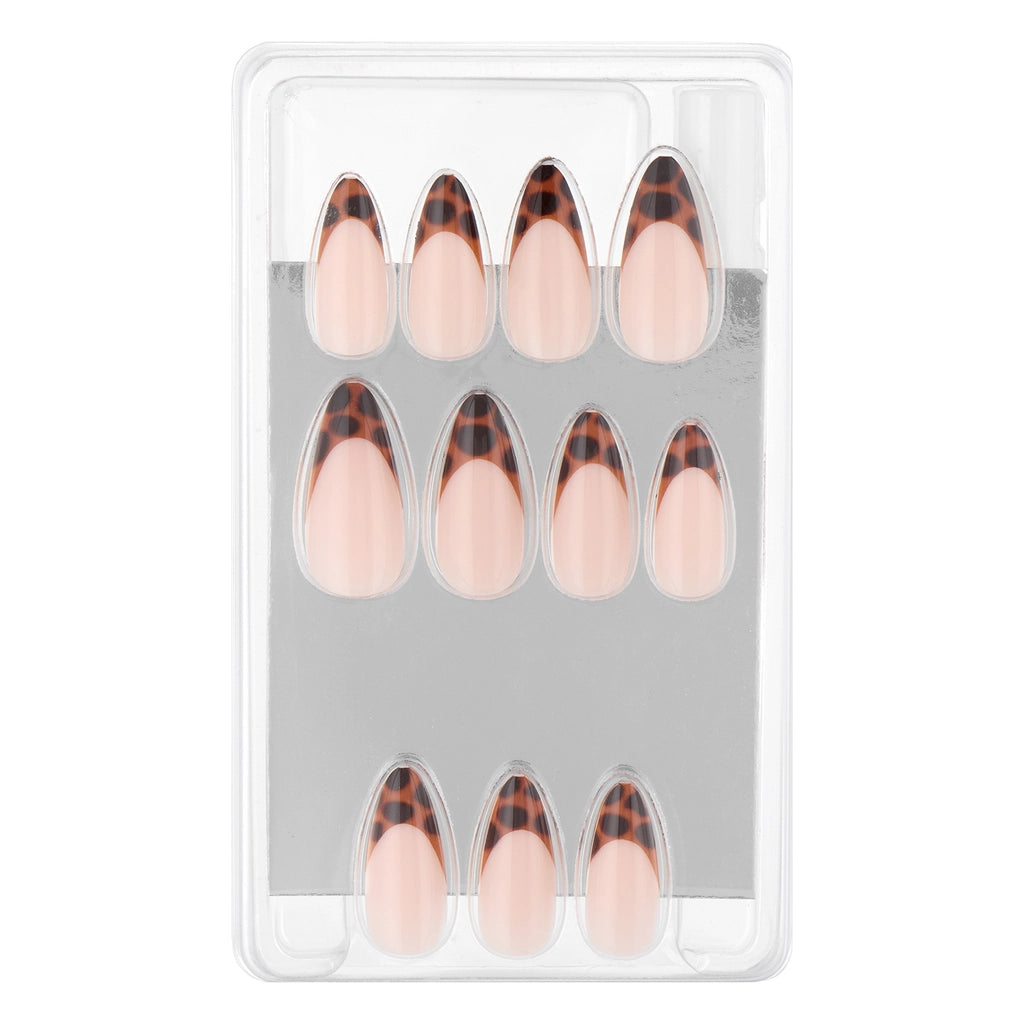 Eklips False Nails Leopard French Almond 24-Piece