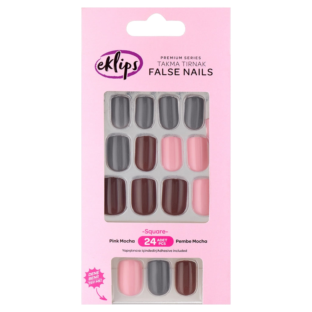Eklips False Nails Pink Mocha 24-Piece