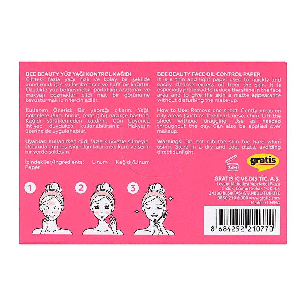 Bee Beauty Facial Oil Control Paper 50 Pieces