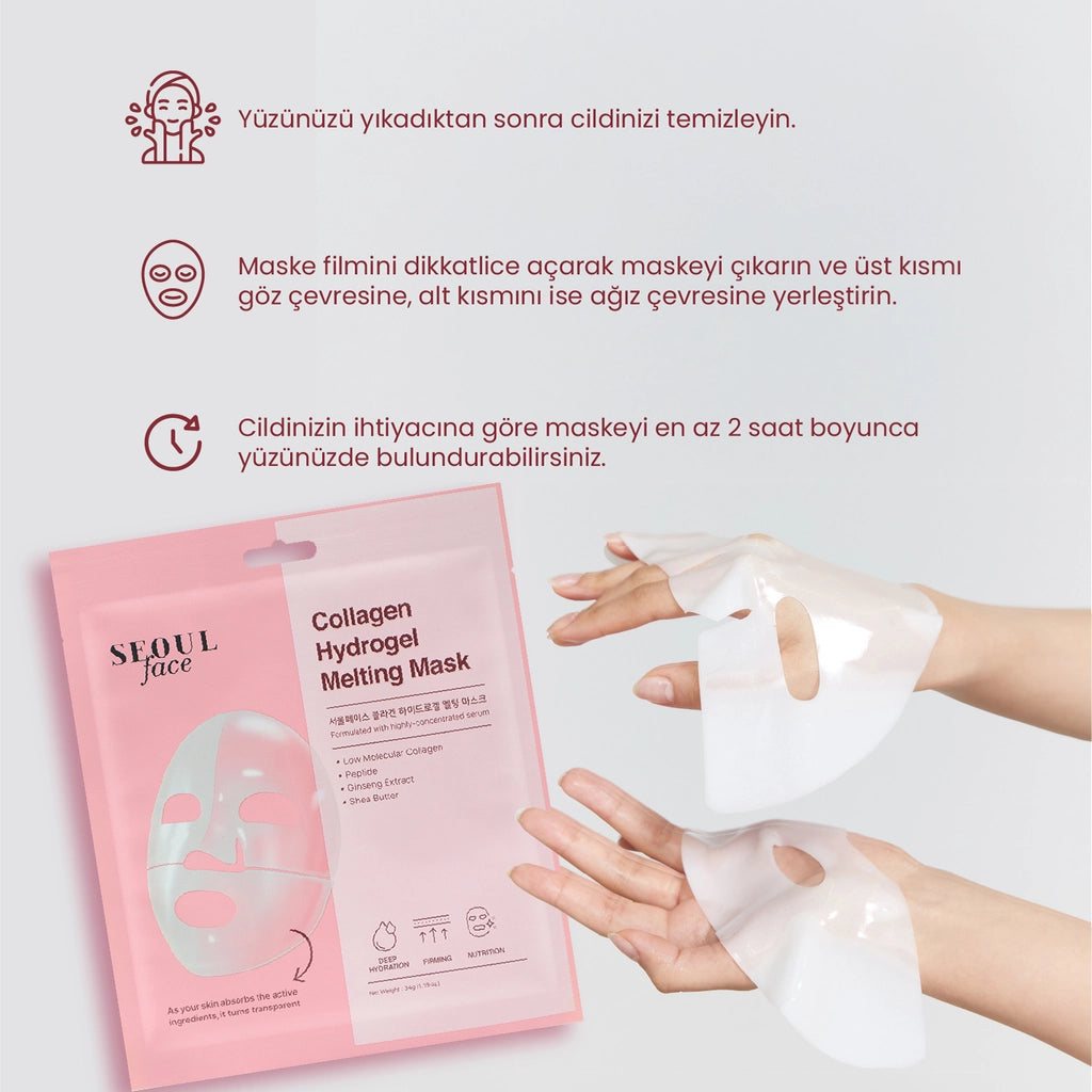 Dermal Korea Seoul Face Collagen Hydrogel Melting Face Mask 34 gr