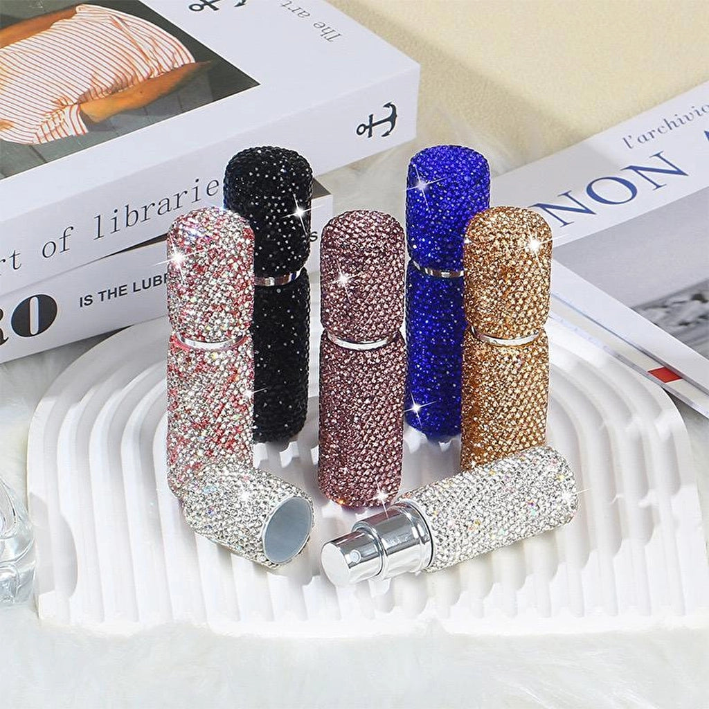 Nucci Rhinestone Printed Refillable Pocket Perfume Spray Bottle 10 ml (Assorted)