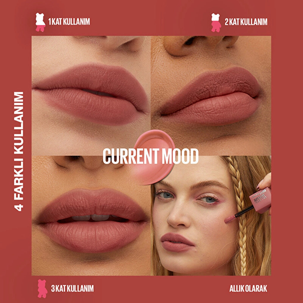 Maybelline Super Stay Teddy Tint Long Lasting Liquid Matte Tint 10 Current Mood