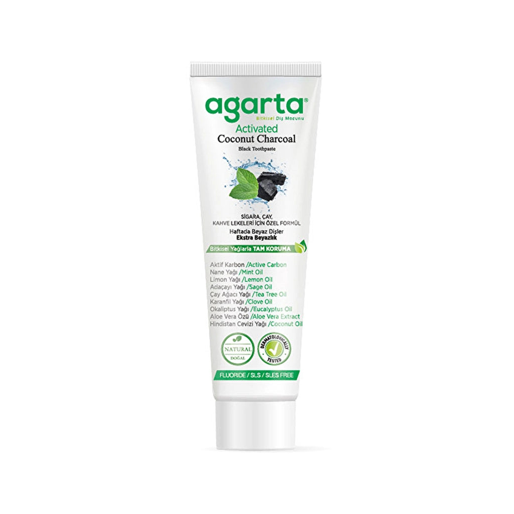 Agarta Natural Coconut Extract Fluoride-Free Toothpaste with Activated Carbon 100 ml