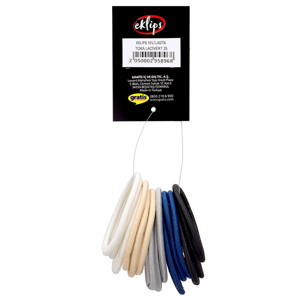 Eklips Navy Blue Elastic Buckle 15 Pcs