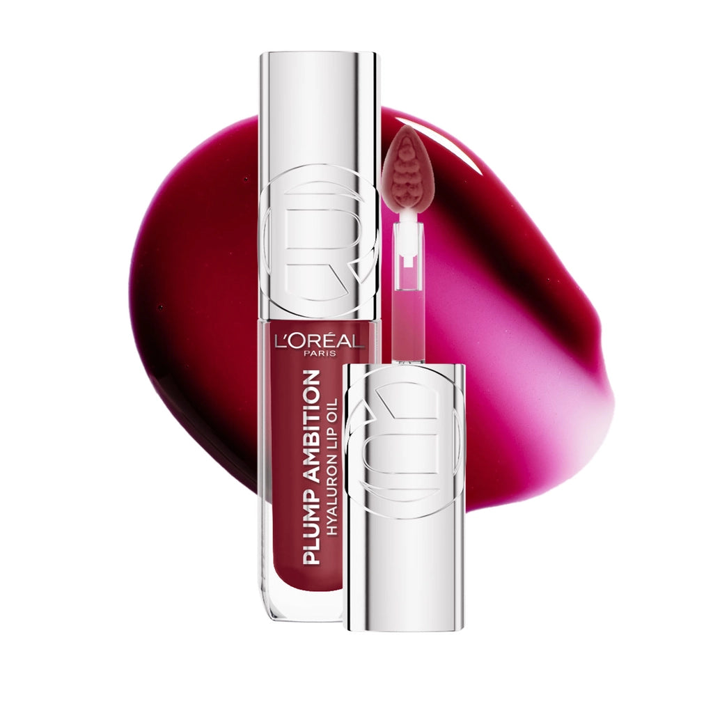 Loreal Paris Plump Ambition Hyaluron Lip Oil Nourishing and Moisturizing Lip Gloss 490 Berry Jolie