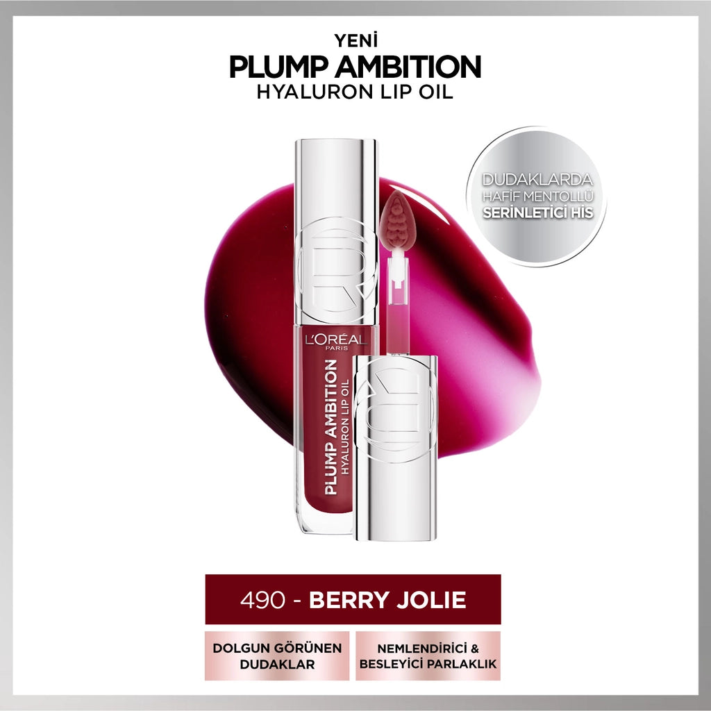 Loreal Paris Plump Ambition Hyaluron Lip Oil Nourishing and Moisturizing Lip Gloss 101 Cristal Clear