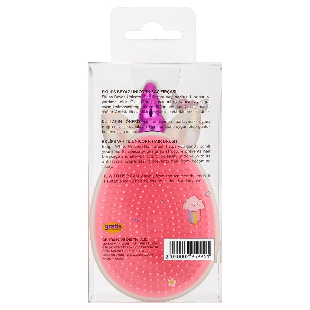 Eklips White Unicorn Hair Brush