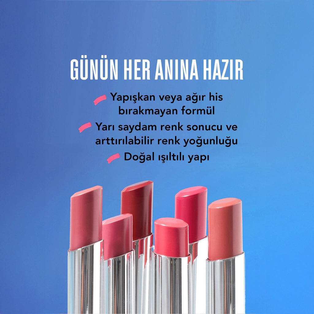 Flormar Sheer Up Moisturizing Effect Semi Transparent Lipstick 015 Go For Bordeaux