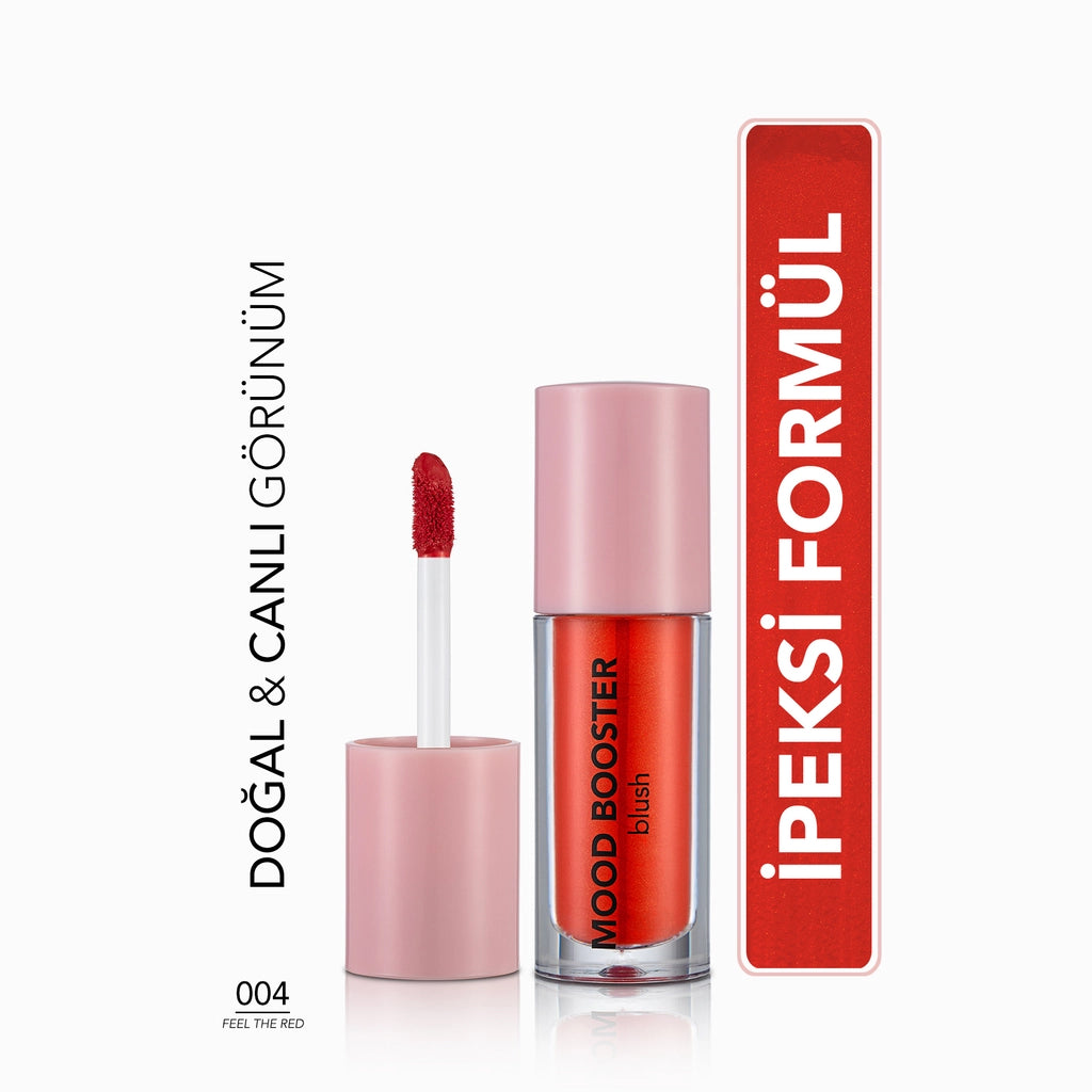 Flormar Mood Booster Intense Color Giving Natural Shimmer Blush 004 Feel the Red