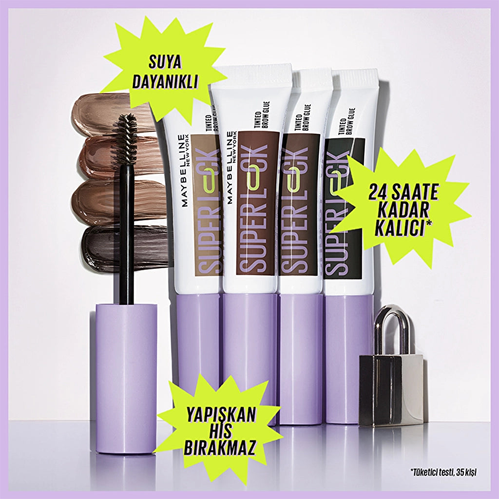 Maybelline New York Super Lock Brow Glue Eyebrow Fixative Mascara Taupe