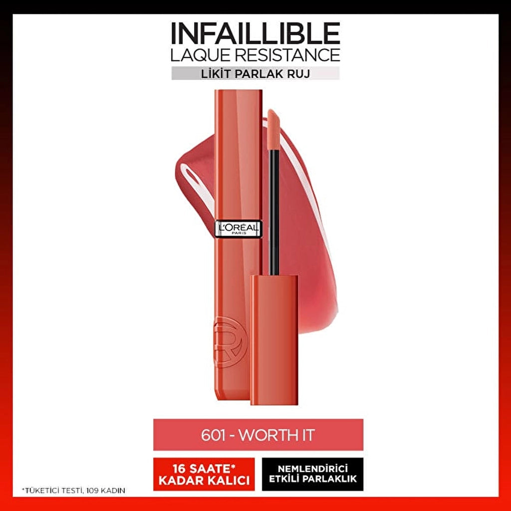 Loreal Paris Infaillible Laque Resistance Liquid Shiny Lipstick 600 Le Nu Rose