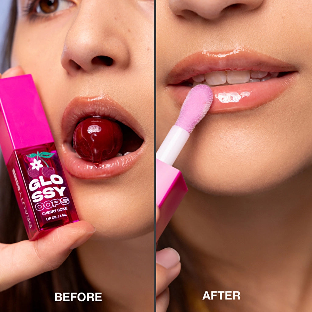 Beauty Bomb Lip Oil Glossy Oops 01 Cherry Coke - Hydrating Lip Oil with Glossy Finish