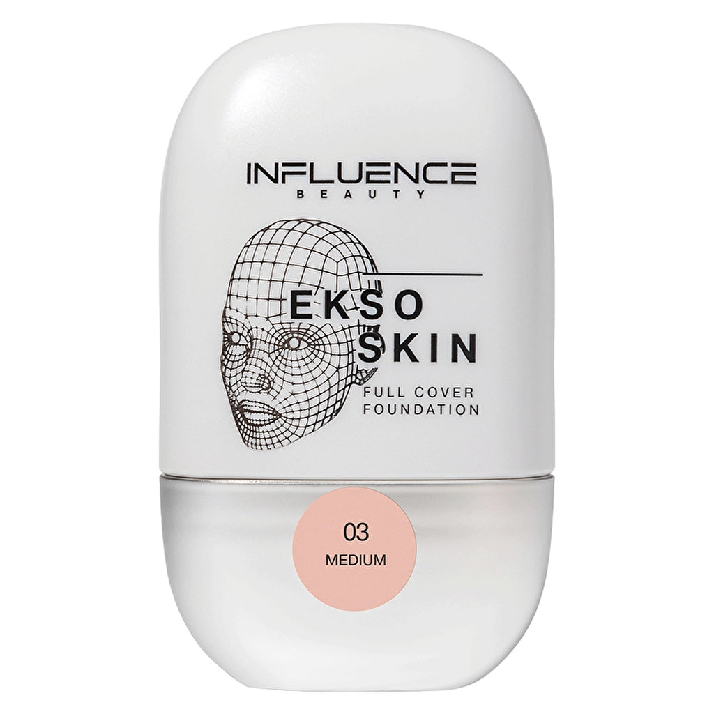 Influence Beauty Full Cover Foundation Ekso Skin 01 Alabaster - High-Coverage Foundation for Flawless Complexion