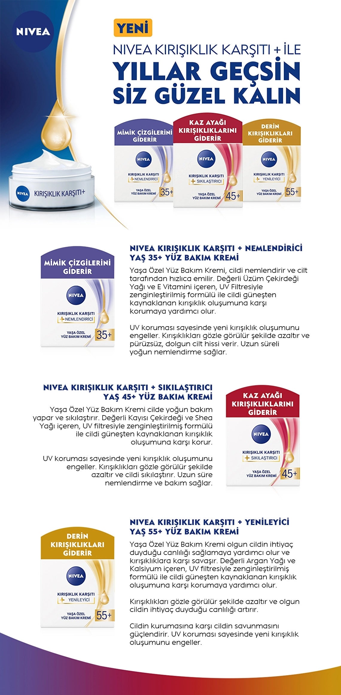 Nivea 45+ Age Anti-Wrinkle + Firming Face Care Cream 50 ml