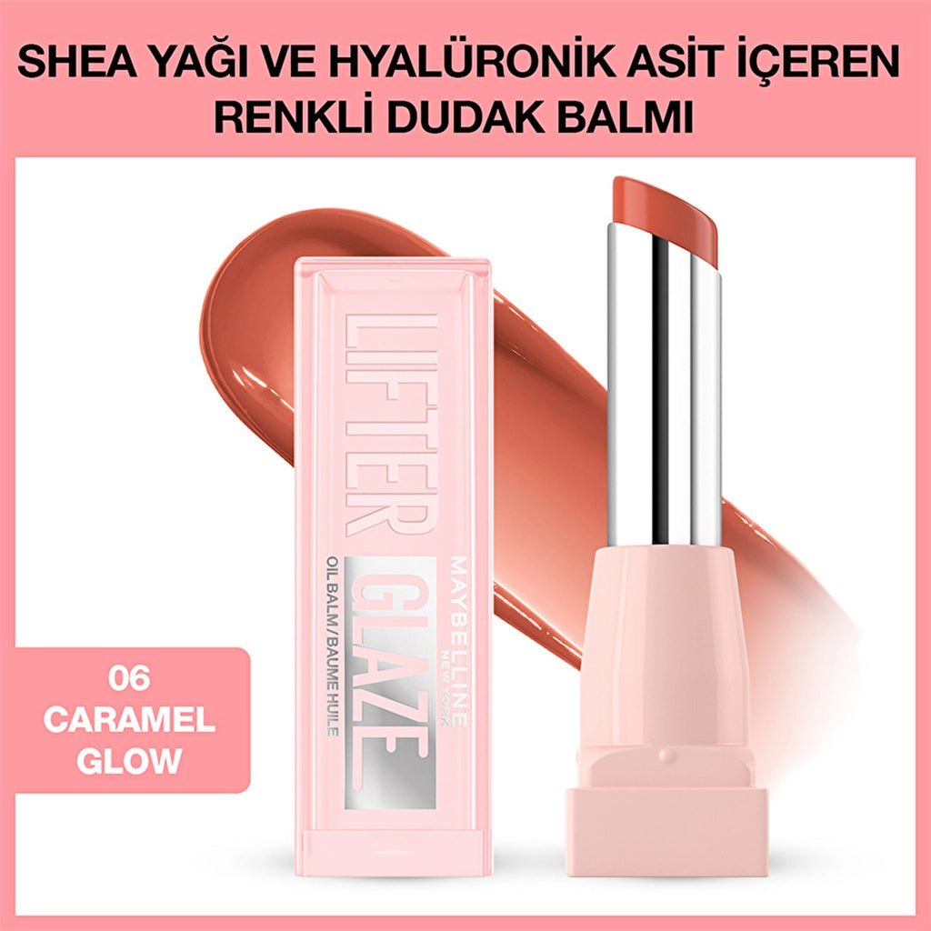 Maybelline New York Lifter Glaze Colored Lip Balm with Shea Butter and Hyaluronic Acid 09 Latte Crush