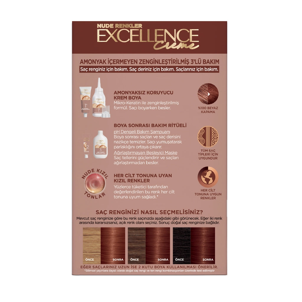 Loreal Paris Excellence Creme Nude Colors Hair Dye - 5UR Nude Red