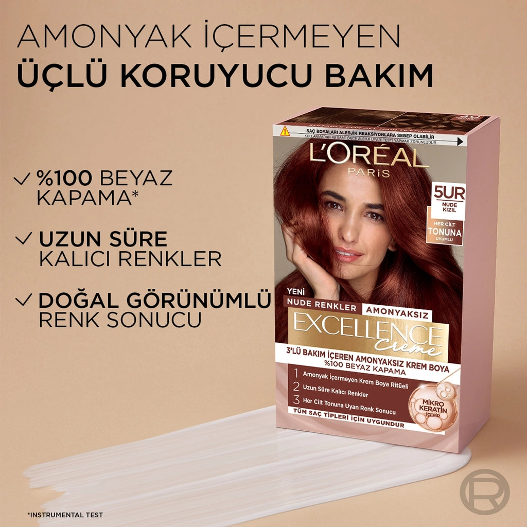 Loreal Paris Excellence Creme Nude Colors Hair Dye - 5UR Nude Red