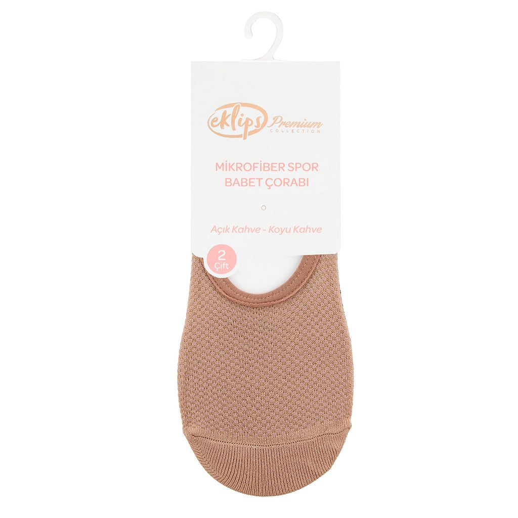 Eklips Premium Micro Brown Ballerina Socks 2-Piece