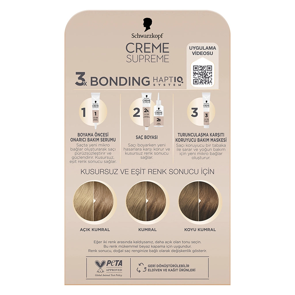 Schwarzkopf Creme Supreme Intensive Care Full Kit Hair Dye 8-16 Ashy Cold Dark Blonde