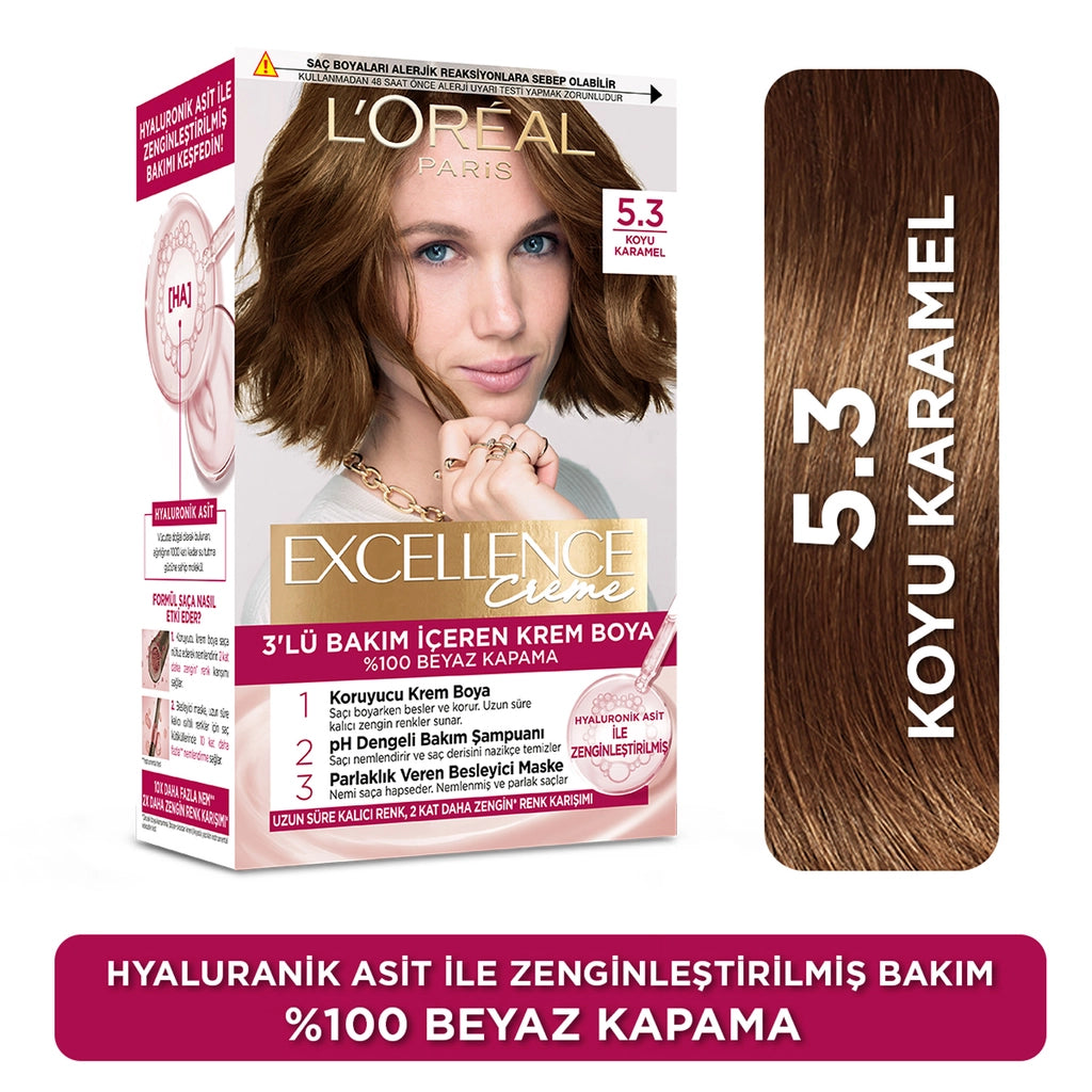 Loreal Paris Excellence Creme Hair Dye - 7.3 Golden Auburn