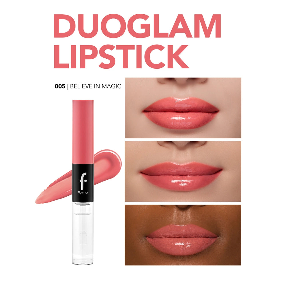 Flormar Duoglam Highly Pigmented & Long-Lasting Dual-End Lipstick 005 Believe in Magic