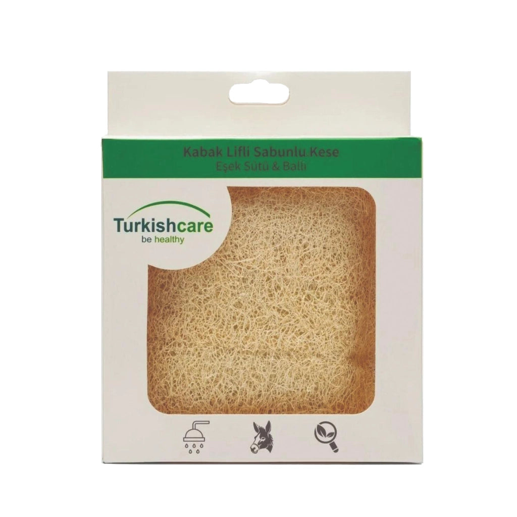 Turkishcare Pumpkin Fiber Soap Pouch with Donkey Milk & Honey