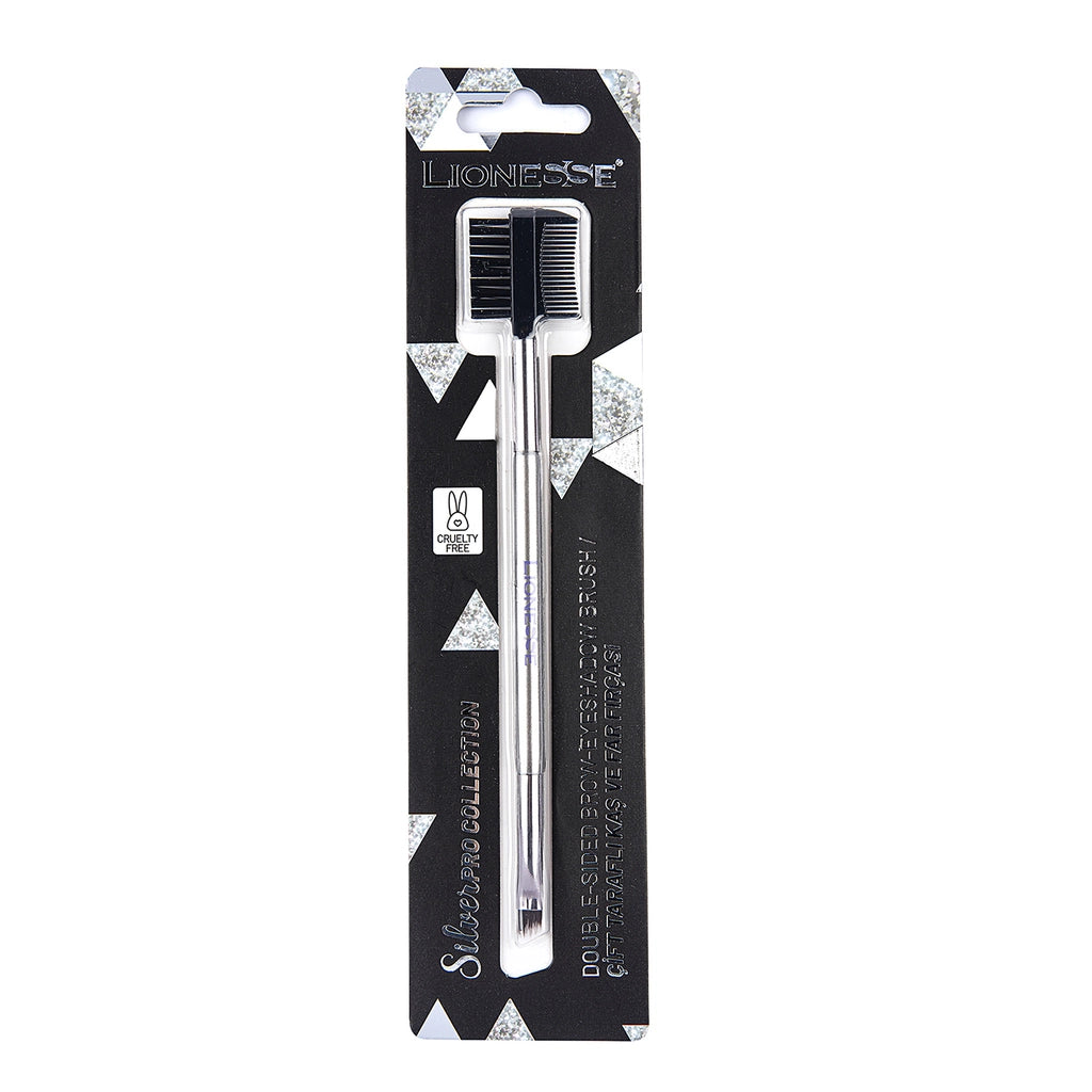 Lionesse Silver Collection Double Sided Eyebrow and Eyeshadow Brush