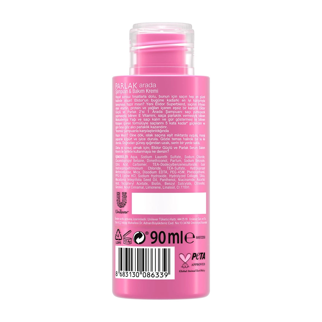 Elidor Strong and Shiny Travel Size Shampoo & Conditioner 90 ml